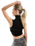 Missyempire sleeveless roll neck top in black