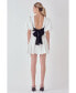 Women's Contrast Bow Low Back Mini Dress