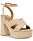 Фото #1 товара Women's Waylan Raffia Platform Crossband Dress Sandals