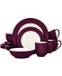 Фото #1 товара Набор посуды Noritake Colorwave Rim Burgundy, 16 предметов, обслуживание на 4 персоны