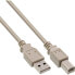 Фото #2 товара InLine USB 2.0 Cable Type A male / B male beige 2m