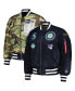 Фото #1 товара Men's x Alpha Industries Navy, Camo Seattle Mariners Reversible Full-Zip Bomber Jacket