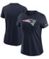 ფოტო #1 პროდუქტის Women's Navy New England Patriots Logo Essential T-shirt