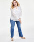 Plus Size Eyelet Tie-Neck Blouse, Created for Macy's