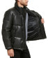 ფოტო #11 პროდუქტის Men's Faux Leather Classic Puffer Jacket