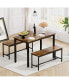 Rustic Dining & Bar Set, Industrial Style, 43.3"L X23.6"W X 29.9"H