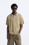 Cotton - linen knit polo shirt