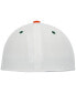 Фото #5 товара Men's White, Green Miami Hurricanes On-Field Baseball Fitted Hat