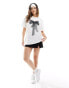 Фото #1 товара In The Style lace bow motif t-shirt in white