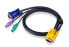 Фото #1 товара ATEN PS/2 KVM Cable 3m - 3 m - PS/2 - PS/2 - VGA - Black - HDB-15 + 2 x PS/2
