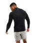 ASOS 4505 training long sleeve muscle fit base layer with mock neck with thermal performance fabric in black