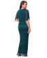 ფოტო #2 პროდუქტის Plus Size Metallic Ruffle Long Gown