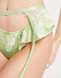 Фото #6 товара ASOS DESIGN Jemma lace and satin ruched suspender belt with in sage