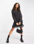 Фото #4 товара New Look chiffon mini dress in black polka dot