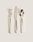 Фото #1 товара Steel cutlery set with scored handle