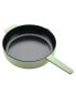 Enameled Cast Iron 12" Skillet with Helper Handle and Pour Spouts