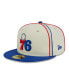 Фото #1 товара Men's Cream, Royal Philadelphia 76ers Piping 2-Tone 59FIFTY Fitted Hat