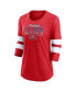 Топ Fanatics Canadiens Tri-Blend Raglan Heathered Red, White, S - фото #3