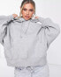 Фото #1 товара Nike mini swoosh over-oversized pullover hoodie in grey and sail