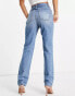 Фото #6 товара ASOS DESIGN premium cotton blend mid rise straight leg jean in midwash - MBLUE