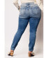Фото #3 товара Plus Size Mid Rise Ankle Skinny Jeans