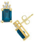 ფოტო #1 პროდუქტის London Topaz (4 ct. t.w.) and Diamond (1/5 ct. t.w.) Stud Earrings in 14K Yellow Gold