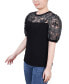 ფოტო #3 პროდუქტის Petite Size Puff Lace-Sleeve Top