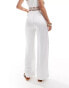 Aria Cove satin wide leg trousers co-ord in white