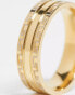 Фото #4 товара ASOS DESIGN waterproof stainless steel band ring with greek wave edge in gold tone