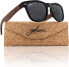 Фото #2 товара glozzi Sunglasses for Men and Women Wood Polarised UV400 with Walnut Wooden Frames and a Cork Case