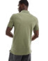 Lacoste slim fit logo pique polo in khaki