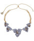 Gold-Tone Beaded 3D Openwork Flower 16" Adjustable Statement Necklace