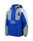 ფოტო #2 პროდუქტის Men's Royal Dallas Mavericks Body Check Raglan Hoodie Half-Zip Jacket