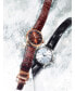ფოტო #2 პროდუქტის Men's Automatic Presage Brown Leather Strap Watch 40.5mm