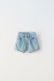 Denim bermuda shorts with darts