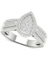 ფოტო #1 პროდუქტის Diamond Teardrop Cluster Statement Ring (1/2 ct. t.w.) in Sterling Silver