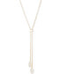 ფოტო #1 პროდუქტის Gold-Tone Pavé Pear-Shape Lariat Necklace, 17" + 3" extender