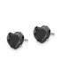 ფოტო #3 პროდუქტის Stainless Steel Polished Black Heart CZ Stud Earrings