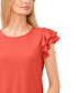 Фото #3 товара Women's Ruffled Flutter-Sleeve Short Sleeve Knit Top