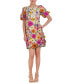 ფოტო #1 პროდუქტის Petite 3D-Floral Puff-Sleeve Mini Dress