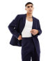 Фото #1 товара ASOS DESIGN oversized suit jacket in slubby texture in navy