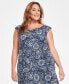 ფოტო #1 პროდუქტის Plus Size Paisley-Print Cowlneck Blouse