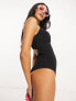 Ivory Rose Fuller Bust crinkle scoop back swimsuit in black