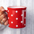 Фото #2 товара City to Cottage® - Keramik XXL Becher 500 ml | Kaffeebecher | Rot und Weiß | Polka Dots | Handgemacht | Keramik Geschirr | Große Tasse