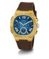 ფოტო #5 პროდუქტის Men's Multi-Function Brown Silicone Watch 42mm