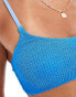 Фото #7 товара ASOS DESIGN Amy crinkle scoop crop bikini top in blue