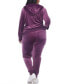 Фото #19 товара Plus Size Velour Tracksuit Loungewear 2pc Set