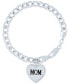 ფოტო #1 პროდუქტის Diamond Mom Heart Charm Bracelet (1/10 ct. t.w.) in Sterling Silver
