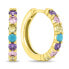 Sparkling gold-plated hoop earrings with colored zircons EA993YRBW