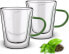 Lamart SZKLANKA LT 9118 300 ML VASO COLOR, 2 SZTUKI (TEA, LATTE, Z ZIELONYM UCHWYTEM)